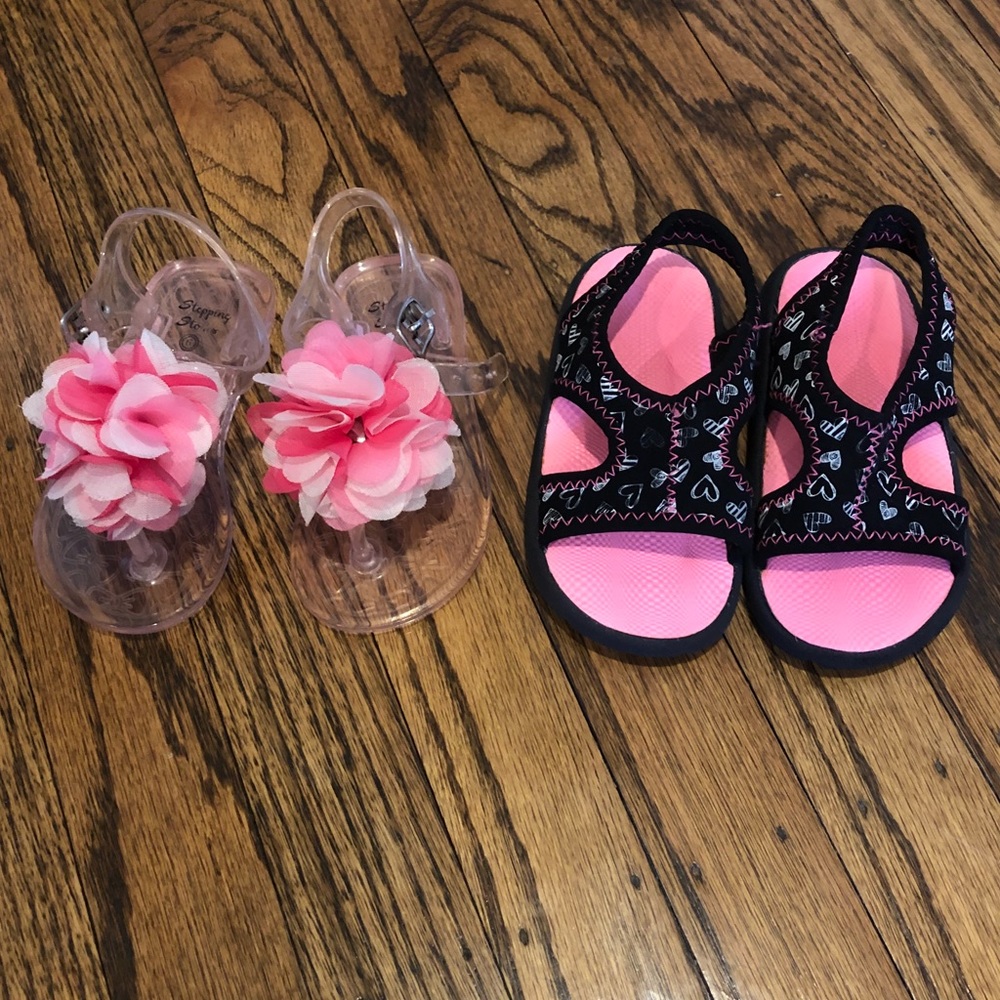 Two pair of size 6 toddler sandals